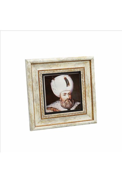 Sadrazam Kanuni Sultan Suleiman Printed Natural Stone Painting 20X20 Krt-92
