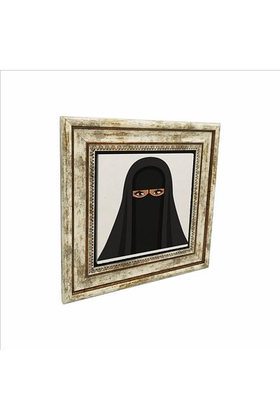 Sadrazam Femeie cu cearșaf desen imprimat pictură în piatră naturală 25x25 Krg-87