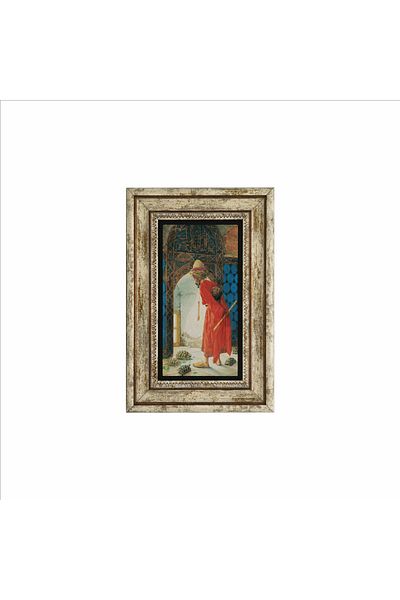 Sadrazam Turtle Trainer Osman Hamdi Bey Printed Natural Stone Painting 20X30 Drt-41