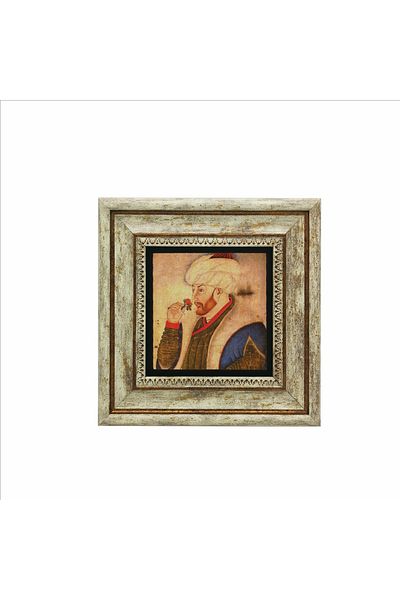 Sadrazam Fatih Sultan Mehmet Printed Natural Stone Painting 20X20 Krt-91