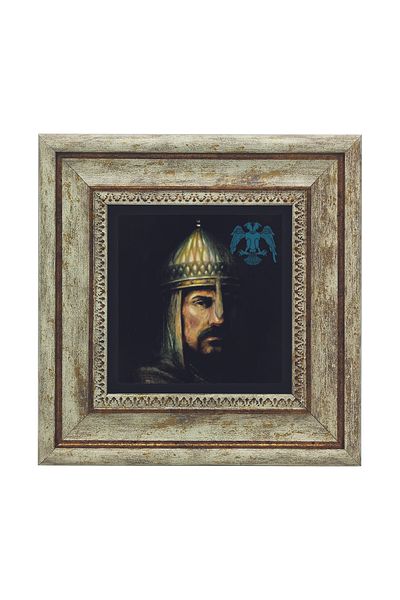 Sadrazam Pictură cu piatră naturală imprimată Sultan Alparslan 20x20 Krt-149