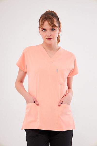 Class Üniforma Single Top Melon Lycra Nurse and Doctor Jersey Top Scrubs