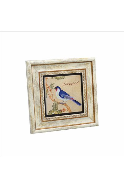 Sadrazam Pictură cu piatră naturală imprimată pasăre Istanbul 20x20 Krt-68