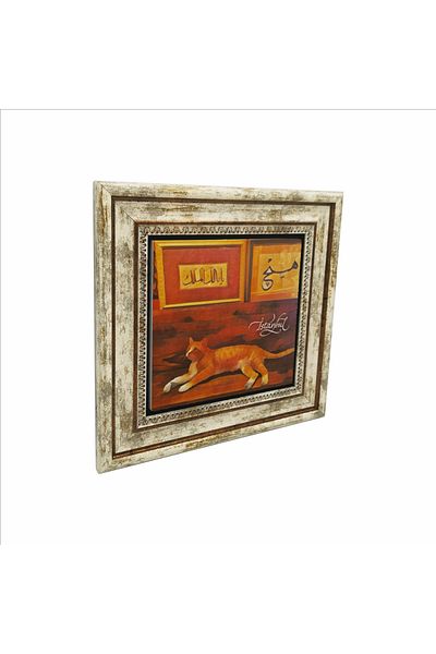 Sadrazam Pictură cu piatră naturală imprimată pisica Istanbul 25x25 Krt-65