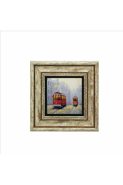 Sadrazam Pictură Nostalgică Tramvai Imprimată Piatră Naturală 20x20 Krt-50