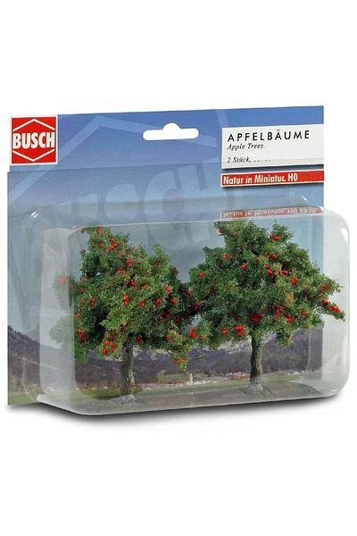 Busch 1:87 Ho Model Apple Trees 2 Pieces ( 7.5 cm Height)