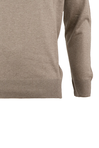 Oppland Мъжки сезонен вълнен плетен класически пуловер с висока яка и стегнат плетен спокоен крой, пълен