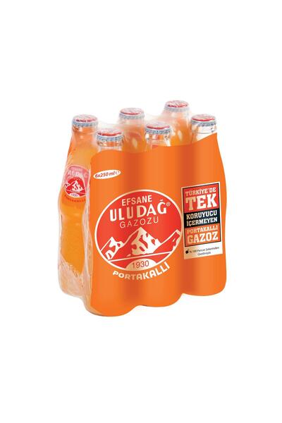 Uludağ Efsane Gazozu Portakallı 250 Ml X 6 Adet