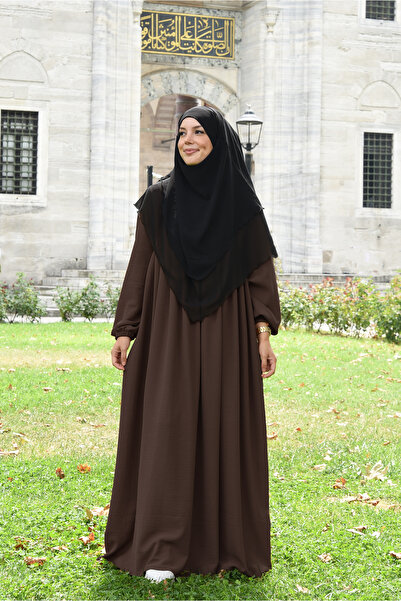 Ns nowascarf Φορέματα/Φορέματα με πλισέ φερμουάρ Aerobin Fabric Hijab Καφέ