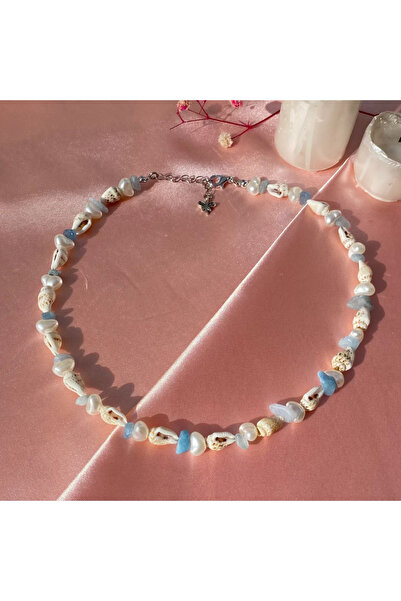 Elifsu Jewelry Akuamarin Taşlı Denizin Sesi Kolye