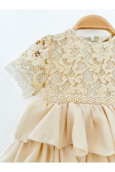COLORED BABY Baby Girl Skirt Frilly Lined Lace Dress One Piece