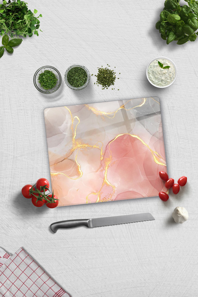 Decorita Glass Cutting Board - Glass Cutting Board |   Romantic Marble |   29...