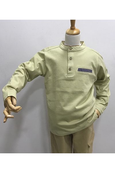 Çikoby Boy's Button T-Shirt with Button Front