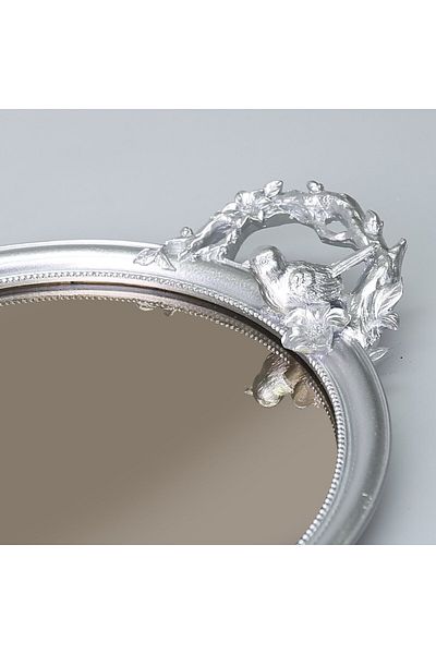 Selim Velina Mirrored Tray Silver
