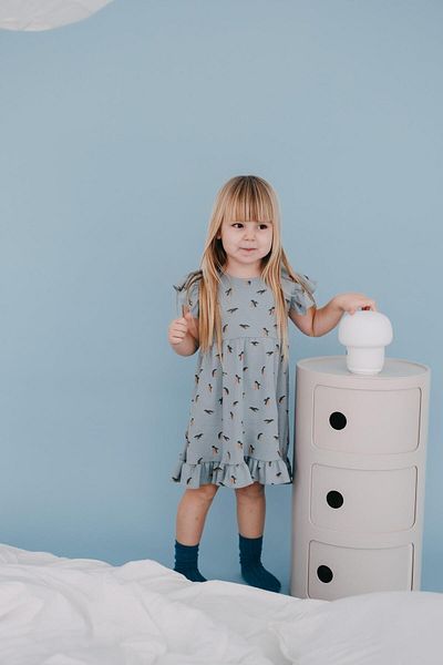 BABYBEK Rochie de pijama pinguin cu volane pentru fete