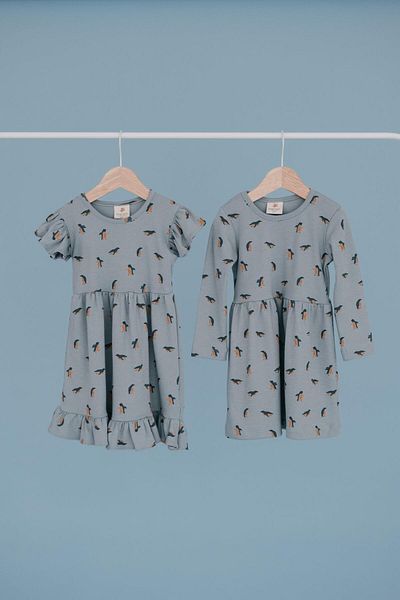 BABYBEK Set rochie pentru fete cu pinguini dubli