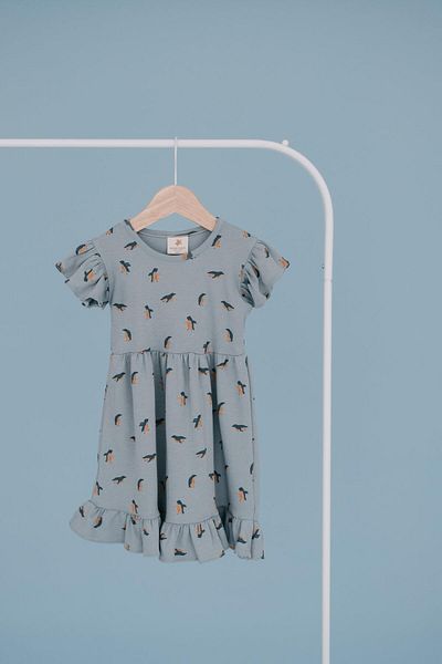 BABYBEK Rochie de pijama pinguin cu volane pentru fete