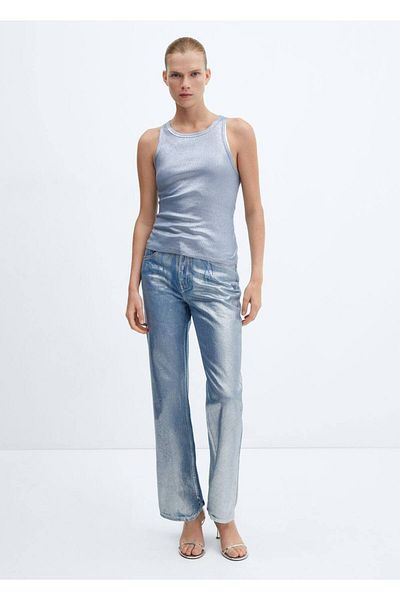 MANGO Woman Lyocell Foil Blouse