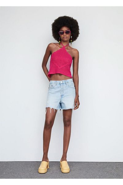 MANGO Woman Bow Collar Blouse
