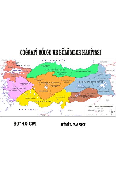 SIRADIŞI REKLAM GEOGRAPHY ZONE AND DIVISIONS MAP VINYL 80*40 CM
