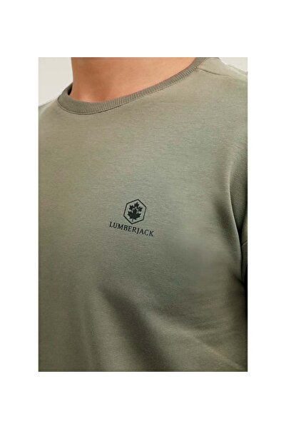 lumberjack M-SN75 BSC C NECK SW 3PR ERKEK SWEATSHİRT - A.HAKİ - S - ST06613-A.HAKİ-S