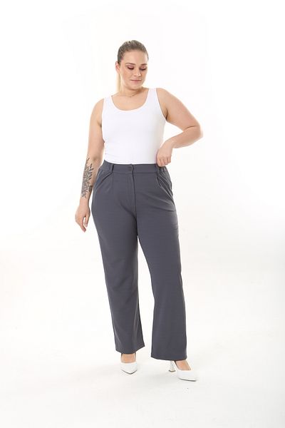 Era Lisa Comfortable Fit Lycra Elastic Waist Large Size Knitted Fabric Trousers
