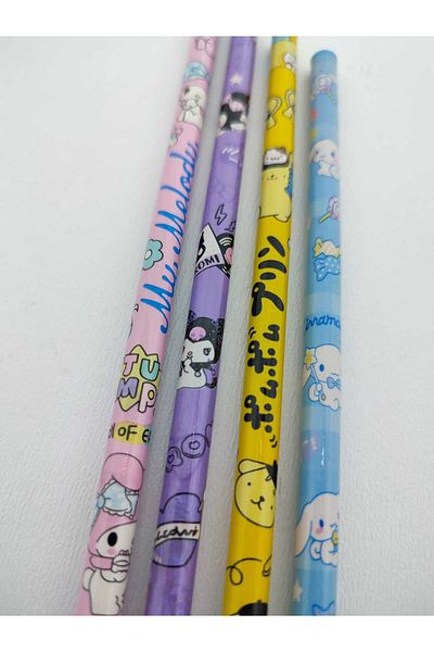 SANRIO Cinnamoroll Kuromi MyMelody Pompompurin Patterned HB Pencils Set of 4