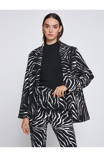 Koton Bunda Blazer se vzorem Zebra