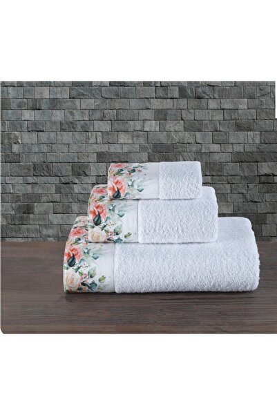 KÜBRAHOME'S Dantela vita pamuklu 3 lü havlu seti