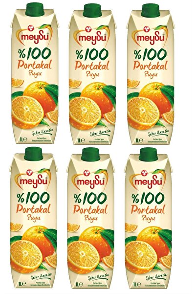 Meysu %100 Portakal Suyu 1 Lt X 6 Adet
