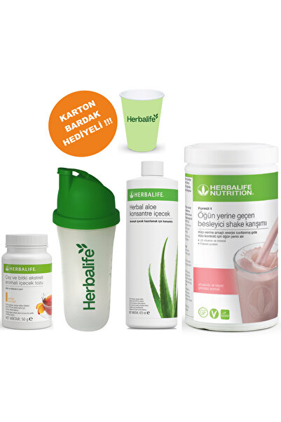 Herbalife Set1 Shake Ahududu Beyaz Çikolata Aloe Konsantre İçecek Shaker Şeft...