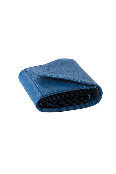 Bagacar Μπλε Unisex Πολυμάτινο Γνήσιο Δερμάτινο Πορτοφόλι Μικρής Κάρτας
