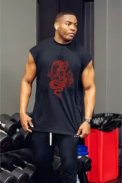 AY MONTANA red dragon print oversize large size T-shirt