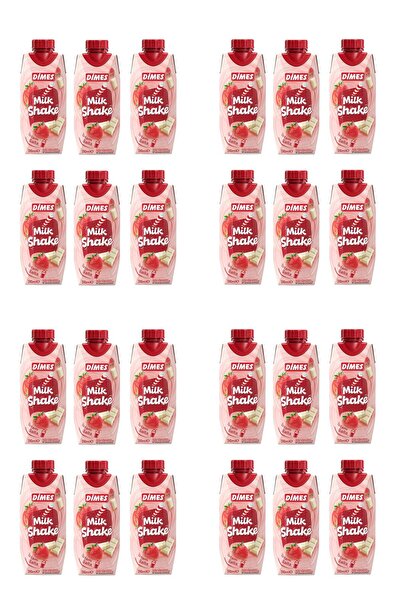 Dimes Milkshake Vanilya Ve Beyaz Çikolata Aromalı Çilekli 310 Ml X 24 Adet