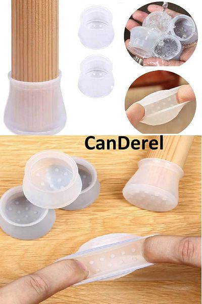 Canderel Protector pentru picioare pentru masa si scaun silicon alb 12 buc. Protector pentru podea pantof din silicon