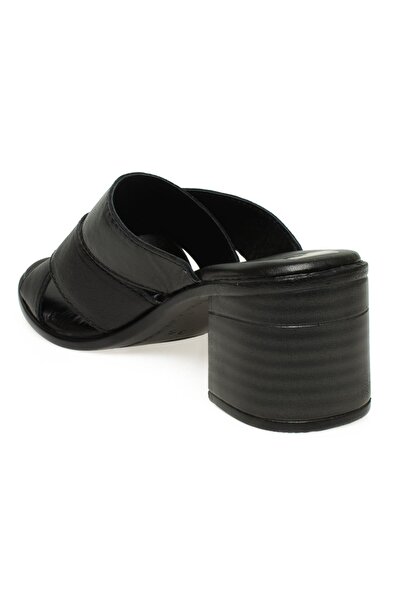 Mammamia D24Yt-2365Z Heeled Black Women's Slippers