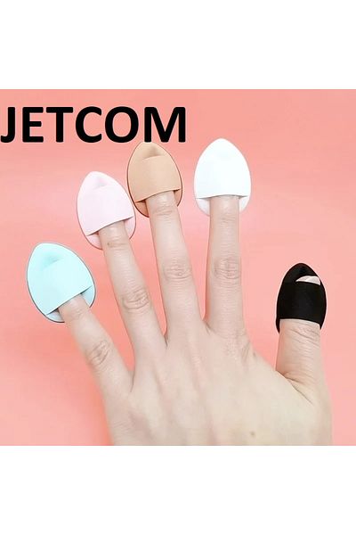 Jetcom 3 Pieces Mini Puff Finger Face Makeup Sponge Under Eye Concealer Dry Wet Cloth Sponge Concealer
