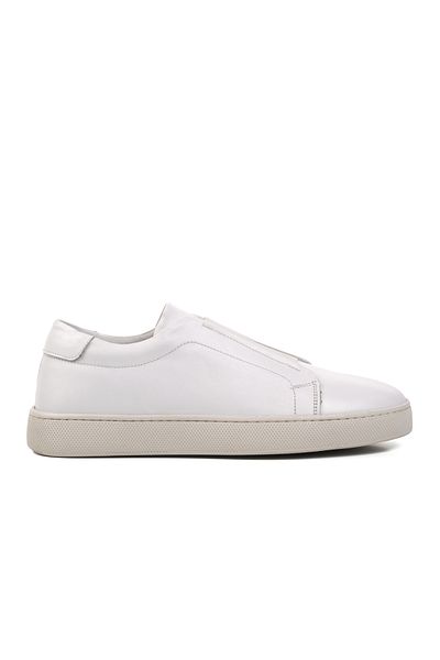 AYAKMOD 274063   Λευκά ανδρικά παπούτσια casual από γνήσιο δέρμα