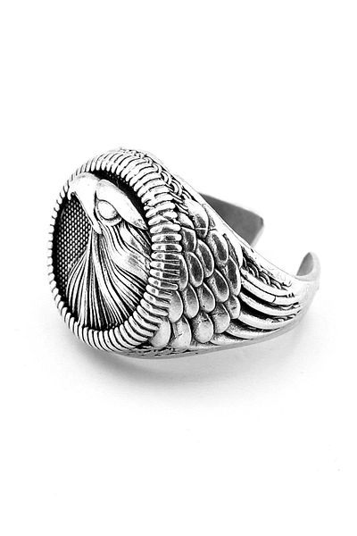 Solfera Eagle Seal Embossed Pattern Brass Adjustable Men's Ring RG067