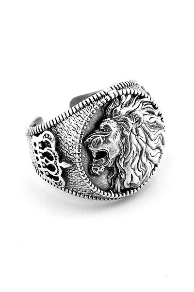 Solfera Lion Seal King Crown Embossed Brass Adjustable Men's Ring RG068