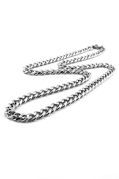 Solfera Flat Knit 7 mm Thickness Stainless Steel Men's Chain Necklace Q0839