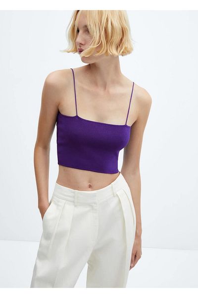MANGO Woman Tricotaj cropped bluza