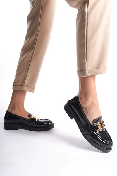İDOL SHOES Дамски ВЕГАНСКИ КОЖЕНИ ЛОУФЪР ОБУВКИ С КОМАЛКИ