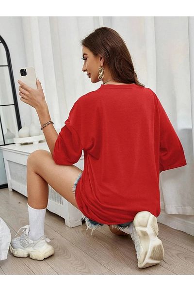 DAXİS Sportwear Company Tricou cu mânecă scurtă, cu decolteu, supradimensionat, imprimat
