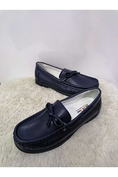 Özgür Kids Hakiki deri ortopedik loafer çocuk ayakkabı.