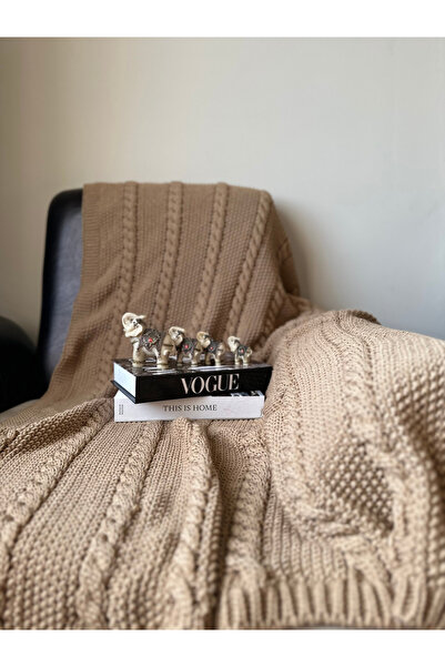 Sheilar Hairy Brass Knitted TV Blanket Sofa Shawl