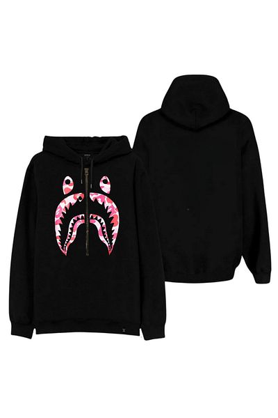 AEMİ Унисекс суитшърт с качулка и принт Bape Shark
