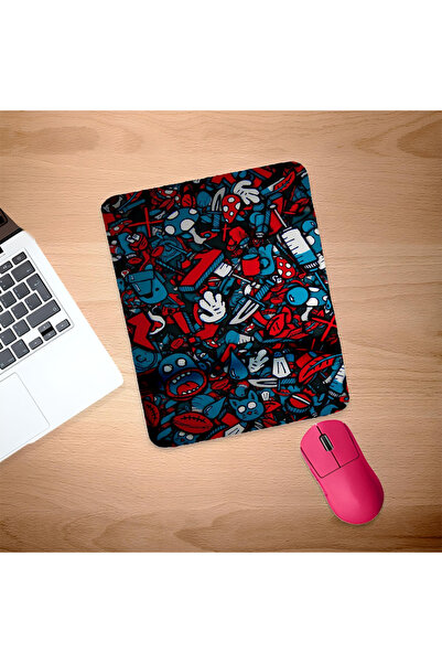 UcuruStore Κόκκινο Μπλε Ορθογώνιο Mouse Pad με Στήριγμα Καρπού για Σχέδιο