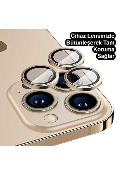 kalimera iPhone 13 Pro / 13 Pro Max  ile Uyumlu Premium Ultra Darbe Önleyici Safir Kamera Lens Koruyucu