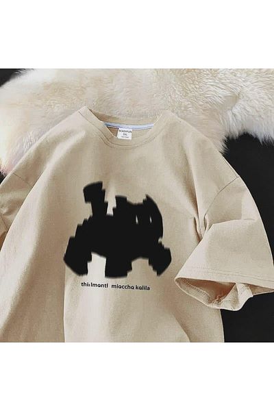 Gofeel Y2k Cat Text Printed Oversize Unisex T-shirt